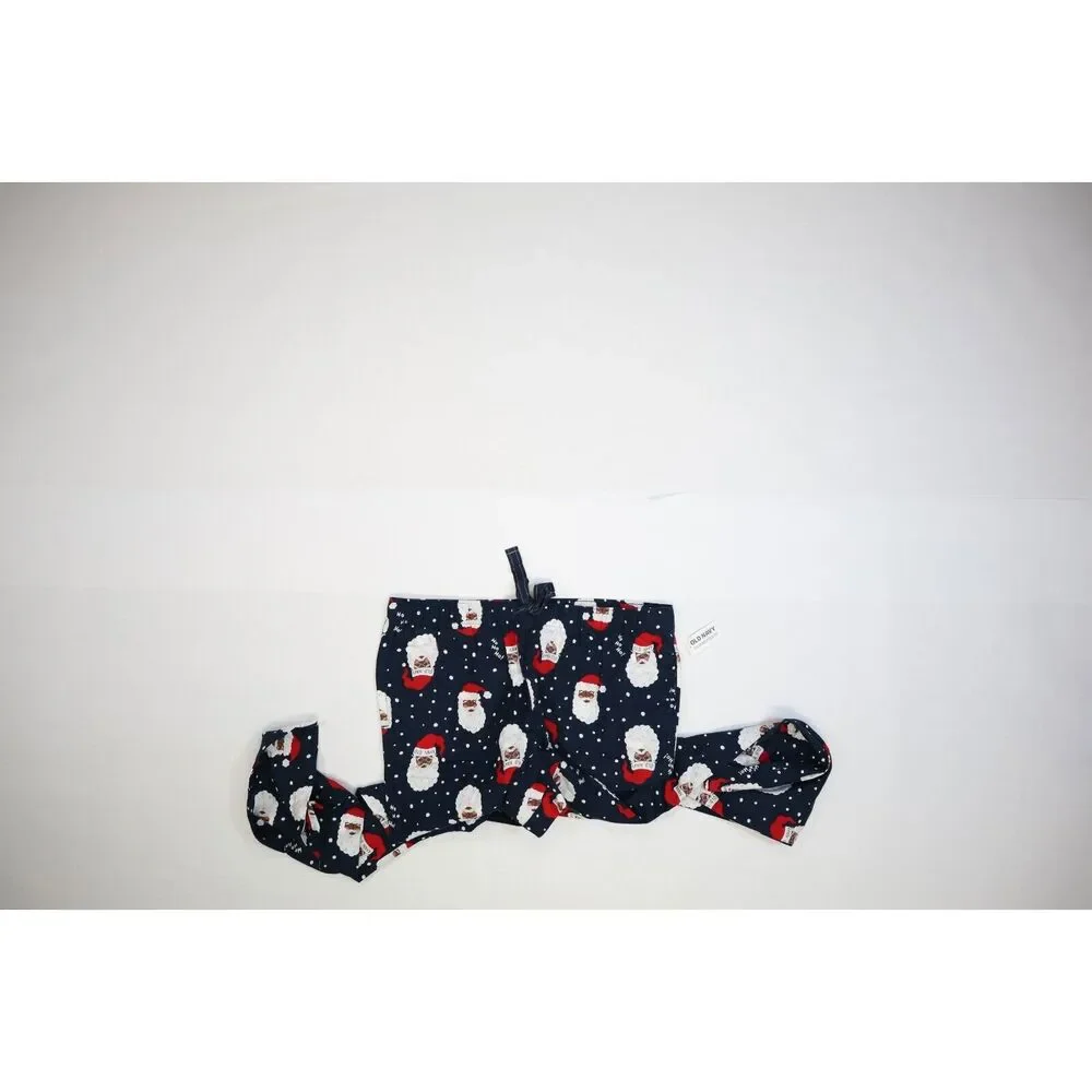 Old Navy Mid Rise Pull On Style Flannel Pajama Pants Santa Claus Brown Adult L - Picture 5 of 8